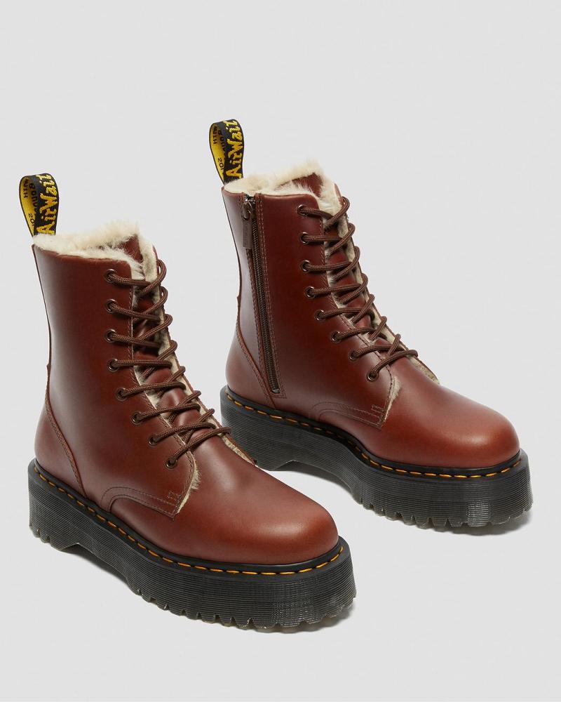 Botas de Invierno Dr Martens Jadon Faux Fur Forro Hombre Marrom | MX 237PJJ